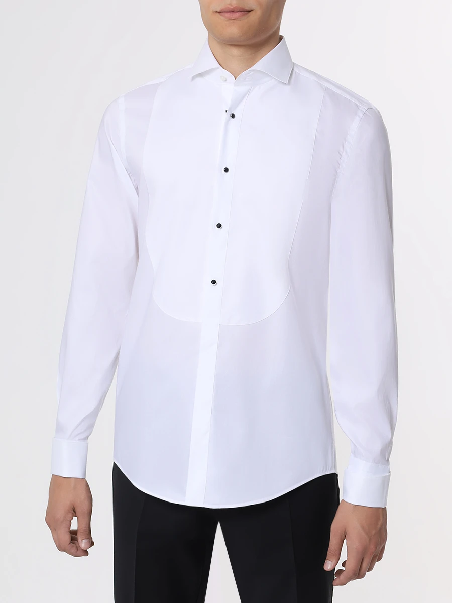 Рубашка Slim Fit хлопковая BOSS 50480070/100, размер 58, цвет белый 50480070/100 - фото 4