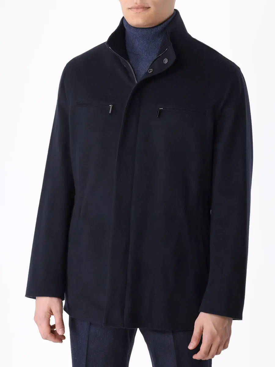 Полупальто двустороннее KITON UW1624 V0319C07 Синий  Фото 4