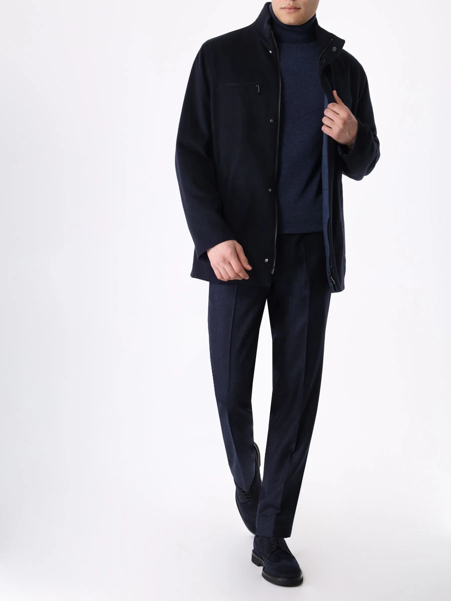 Полупальто двустороннее KITON UW1624 V0319C07 Синий  Фото 2