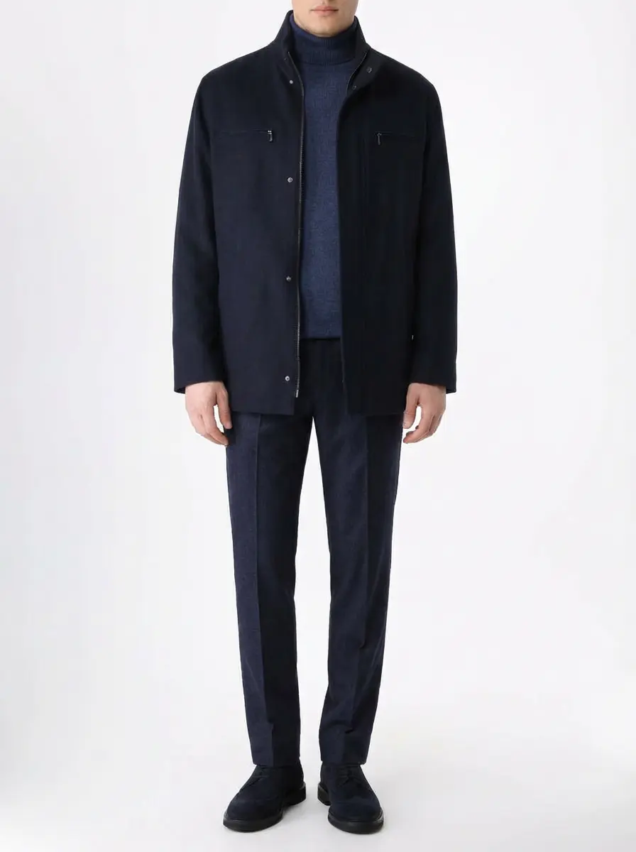 Полупальто двустороннее KITON UW1624 V0319C07 Синий  Фото 2