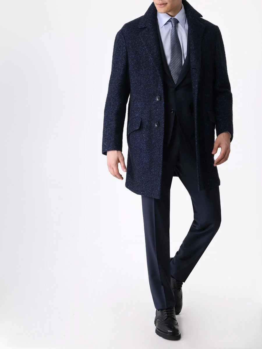 Пальто кашемировое KITON UGO411K0121C06004 Синий  Фото 2