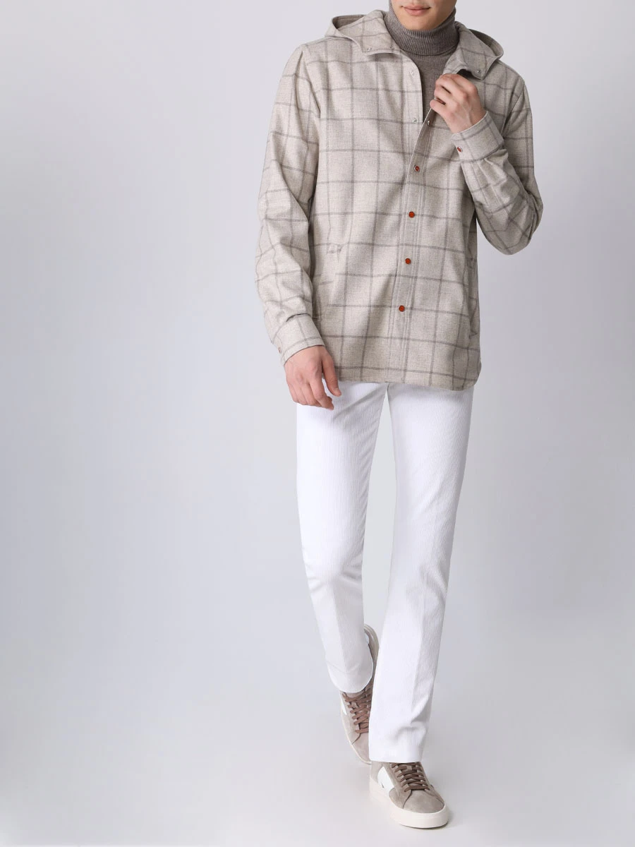 Брюки вельветовые KITON UPNJS J0208C16 Белый  Фото 2