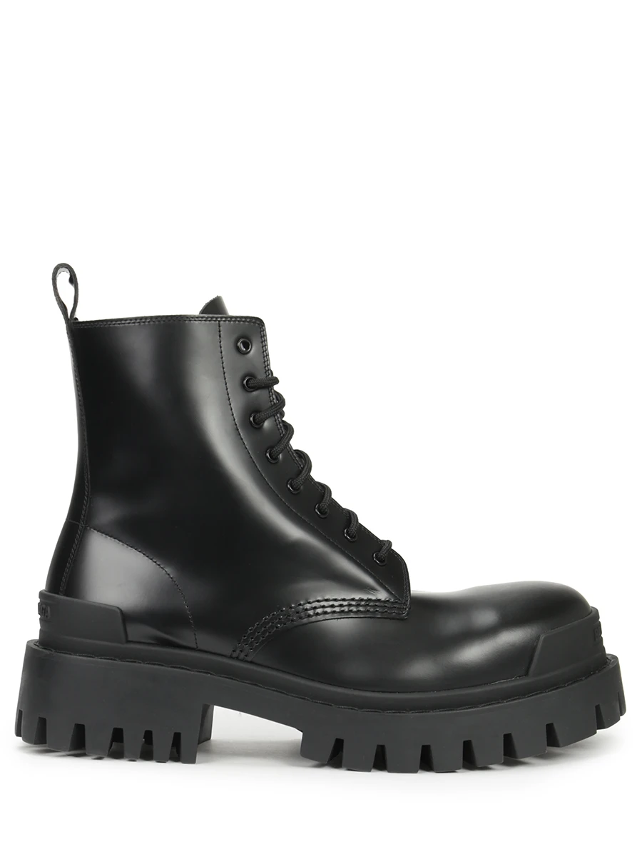 Ботинки кожаные Strike BALENCIAGA 590974WA960 1000, размер 36, цвет черный