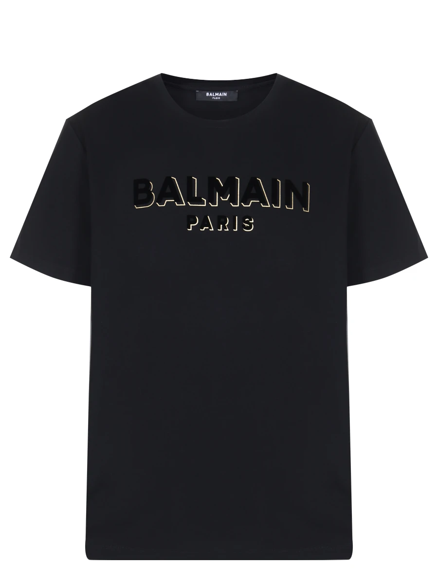 Футболка хлопковая BALMAIN BH1EG010BB99 Черный 