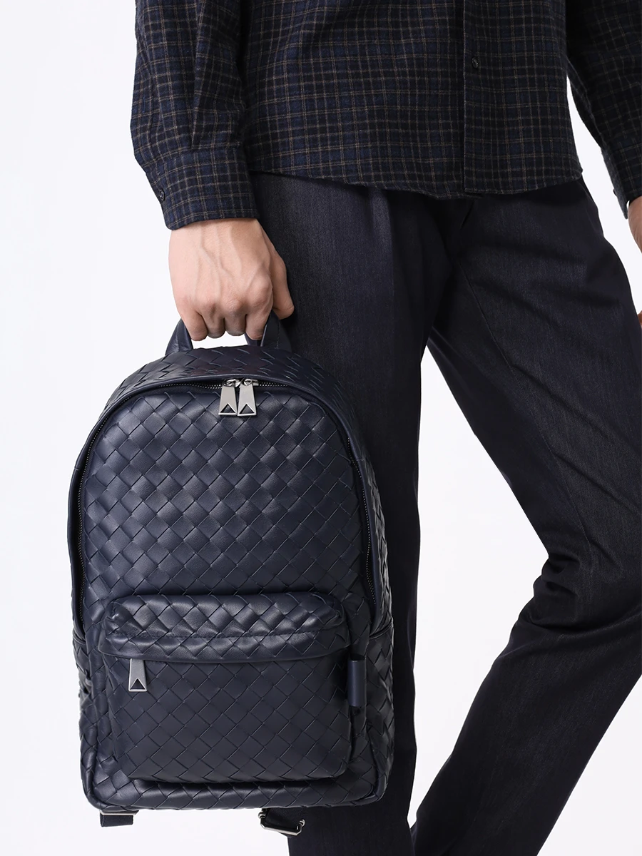 Рюкзак кожаный BOTTEGA VENETA 730728 V2HL2 8838 Синий  Фото 2