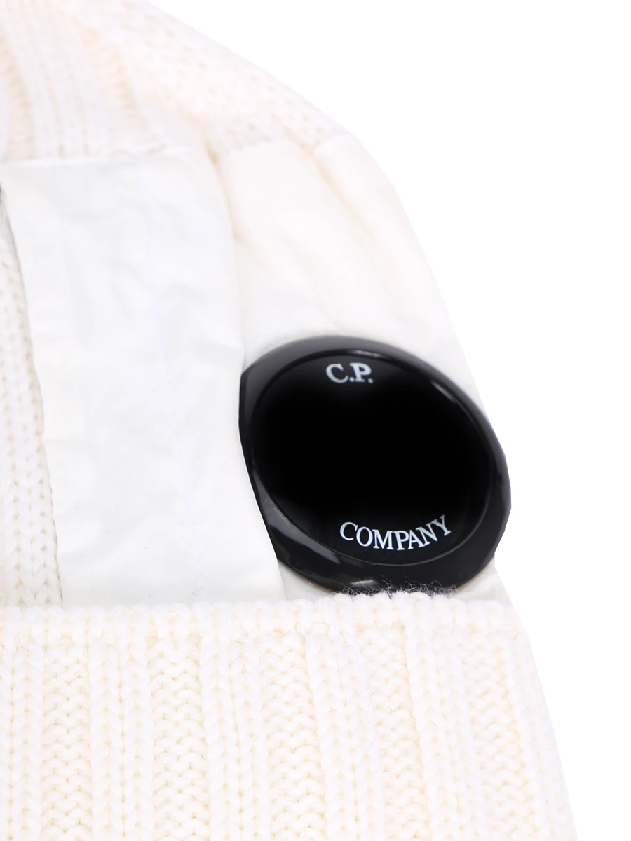 Шапка шерстяная CP COMPANY 15CMAC300A-005509A/103 BEANIE Бежевый  Фото 3