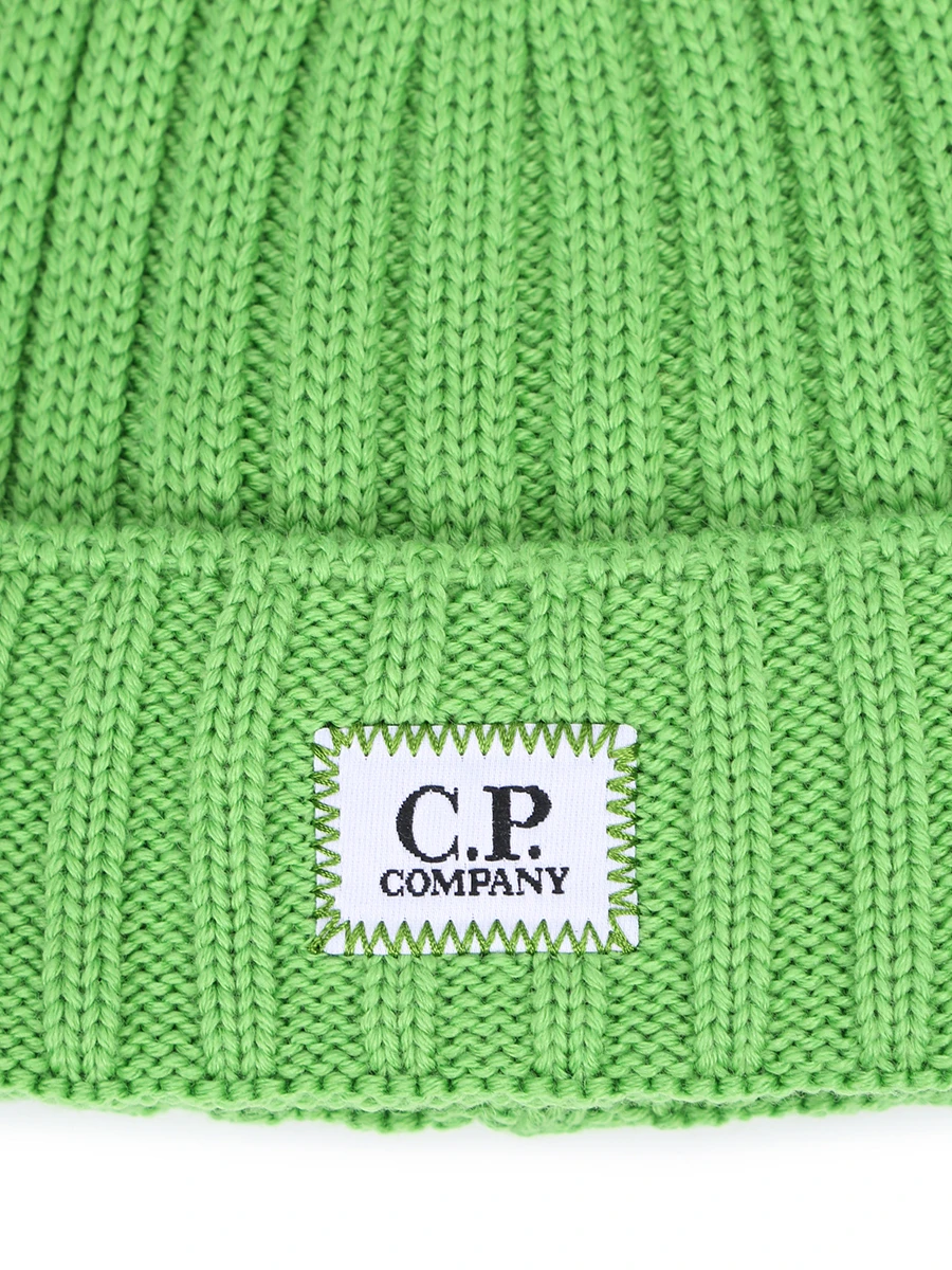 Шапка шерстяная CP COMPANY 15CMAC120A-005509A/617 BEANIE Зеленый  Фото 3