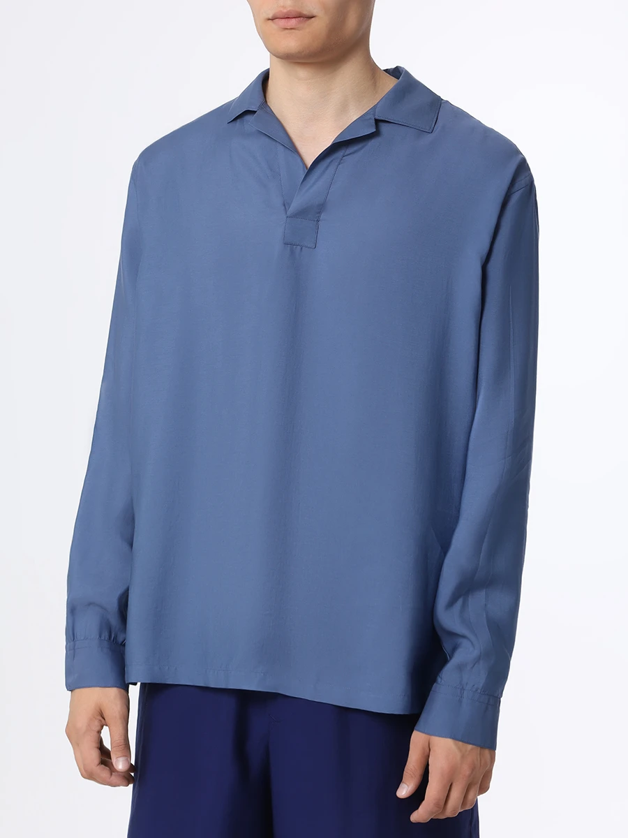 Рубашка Regular Fit из лиоцелла GIORGIO ARMANI 3WGCC07H T03K4 U9S7 Синий  Фото 4