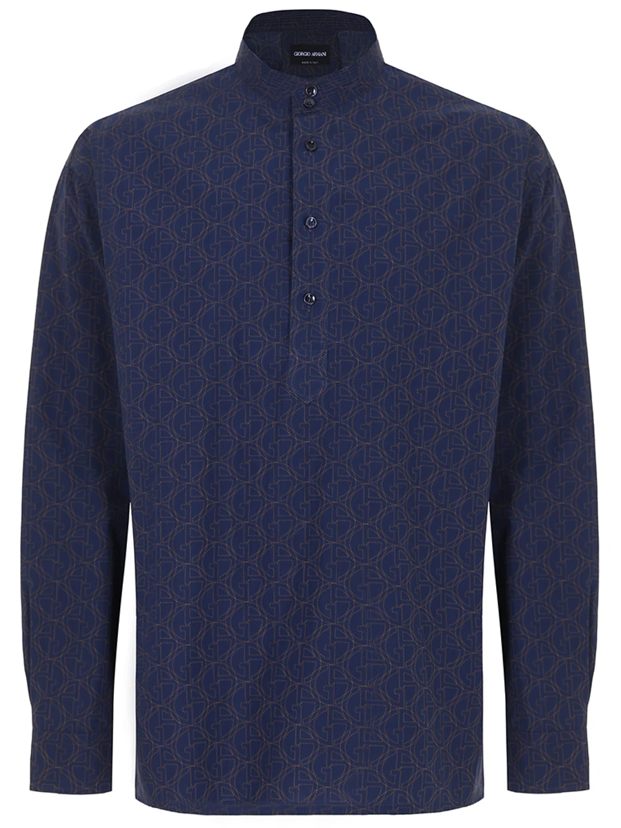 Рубашка Regular Fit хлопковая GIORGIO ARMANI 3WGCC08D T04I4 FBUB Синий 