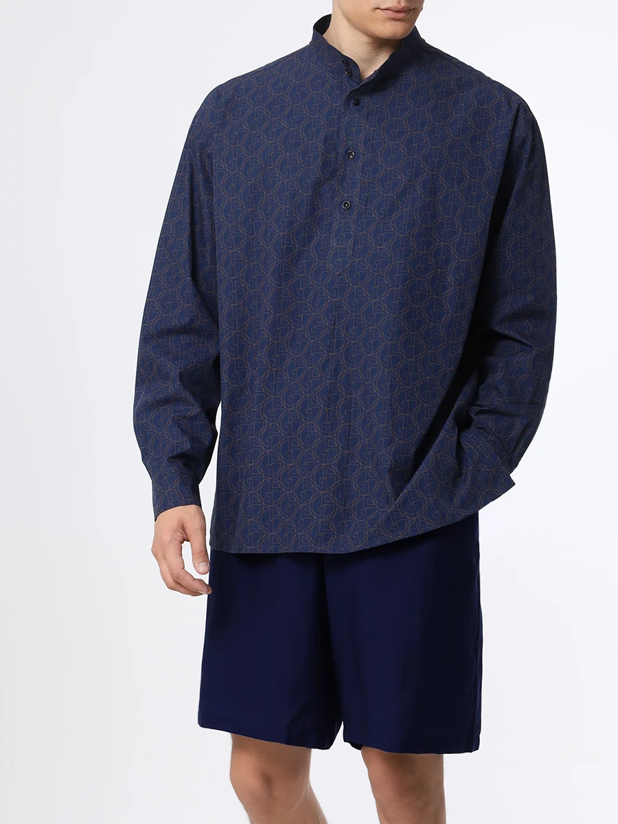 Рубашка Regular Fit хлопковая GIORGIO ARMANI 3WGCC08D T04I4 FBUB Синий  Фото 2