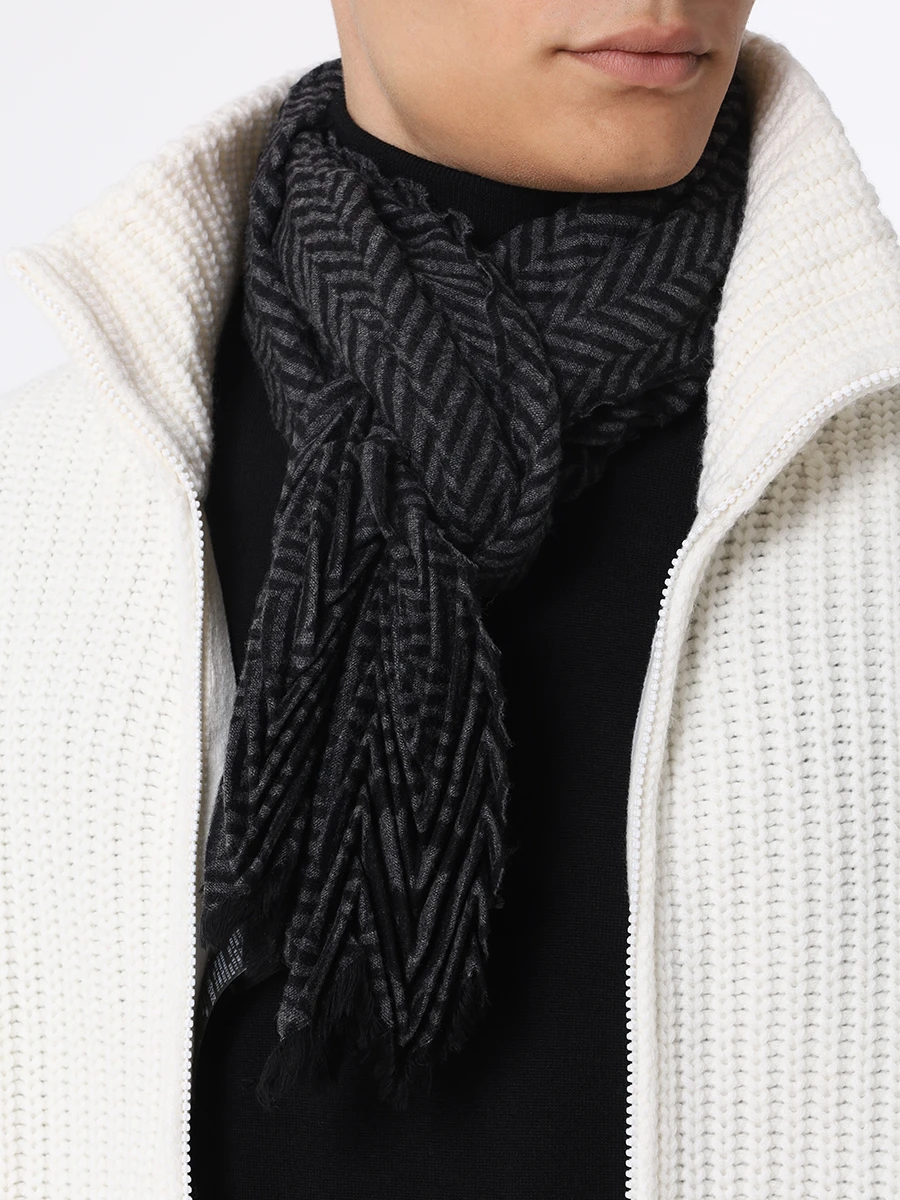 Шарф кашемировый GIORGIO ARMANI 745021 3F160 00321 Черный  Фото 2
