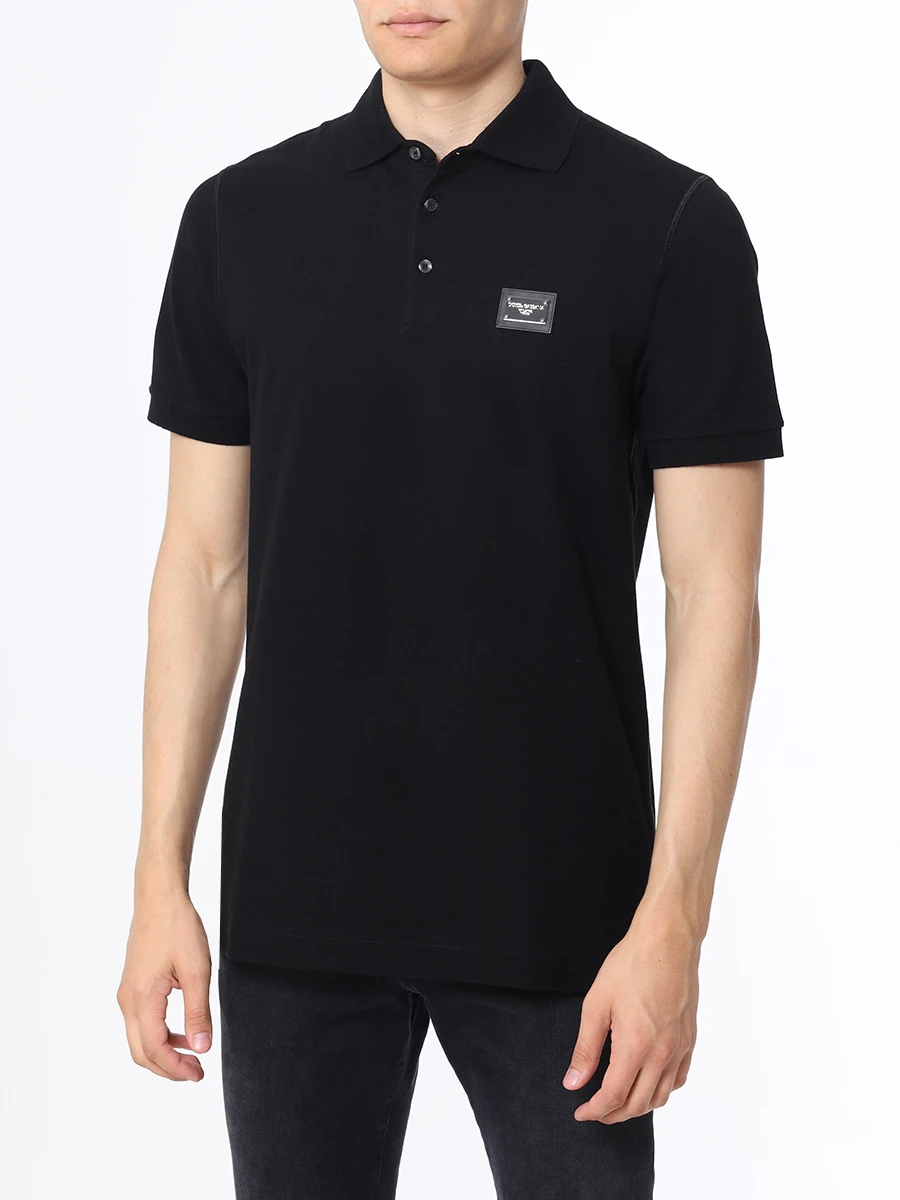 Поло хлопковое DOLCE & GABBANA G8PL4T G7F2H N0000 Черный  Фото 4