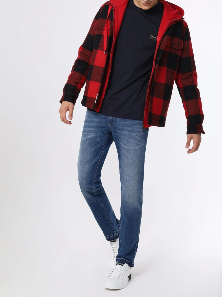 Футболка хлопковая DOLCE & GABBANA G8PT1T G7F2I B0665 Синий  Фото 2