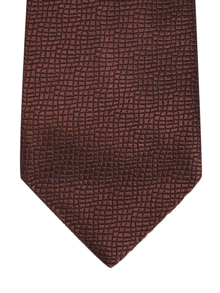 Галстук шелковый ZEGNA ZCR Коричневый Коричневый  Фото 3
