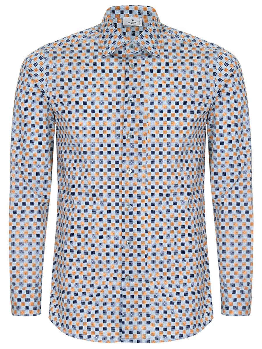 Рубашка Slim Fit хлопковая ETRO U1K526/5741/250, размер 58, цвет оранжевый U1K526/5741/250 - фото 1