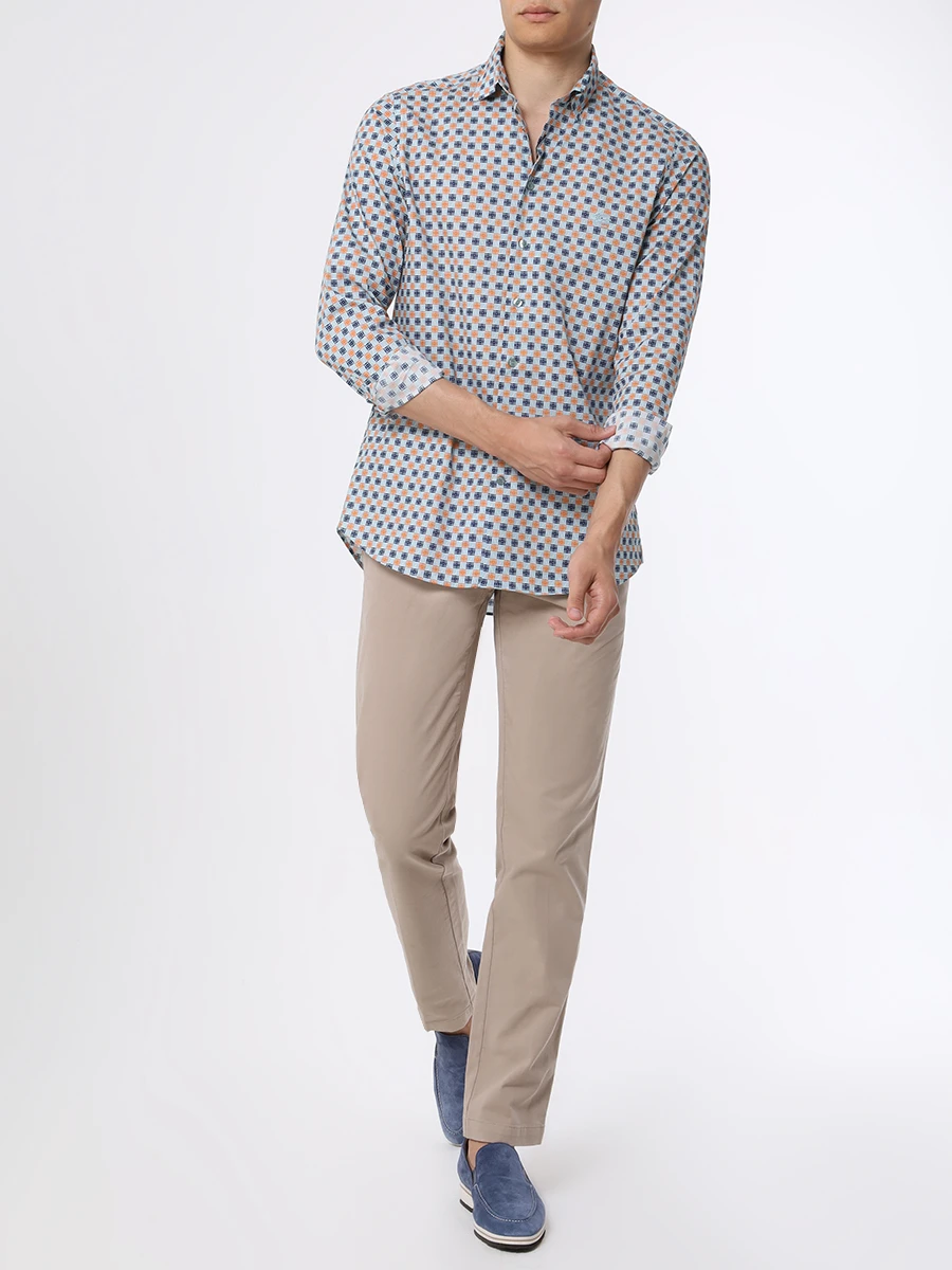 Рубашка Slim Fit хлопковая ETRO U1K526/5741/250 Голубой  Фото 2