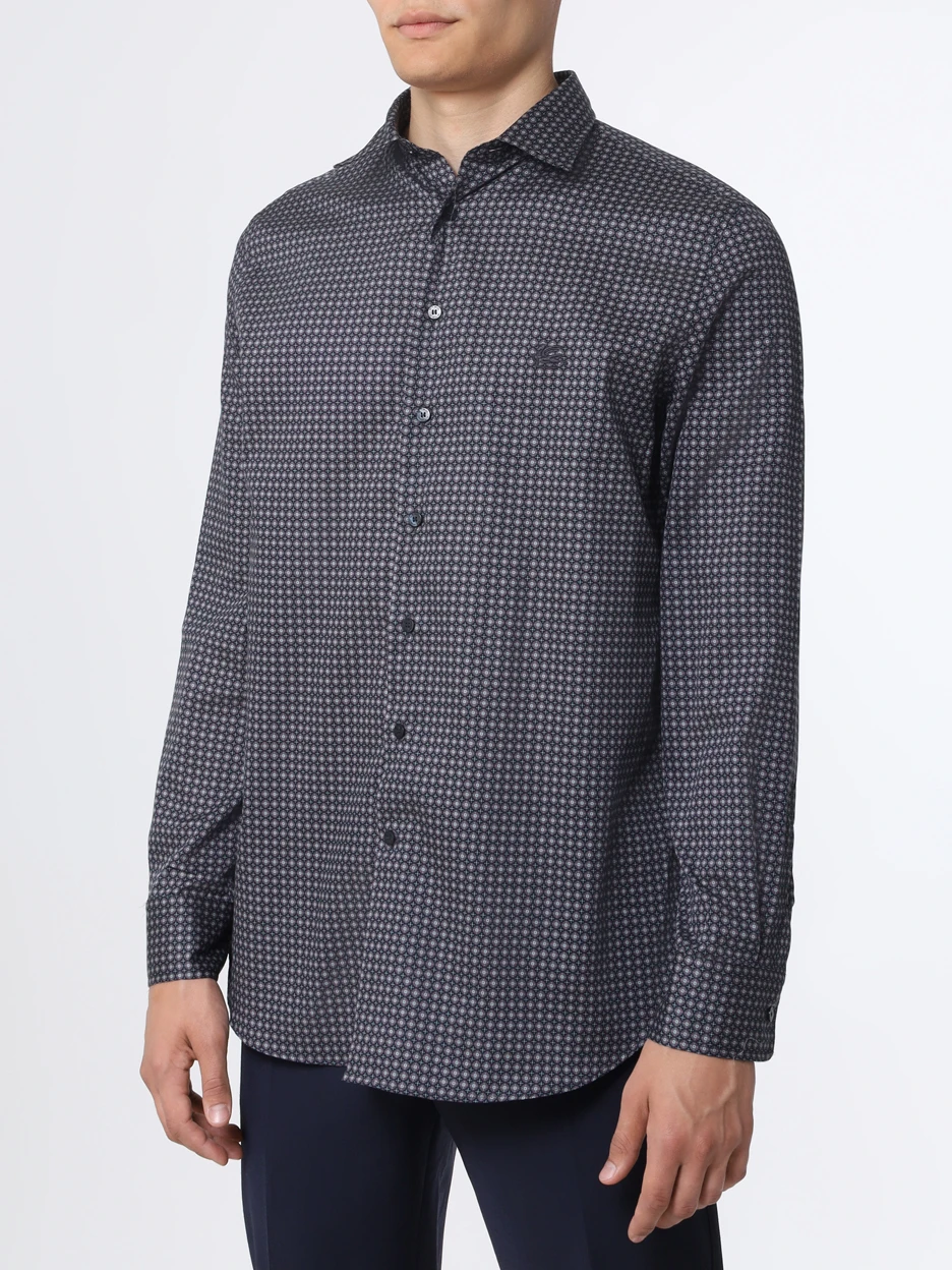 Рубашка Slim Fit хлопковая ETRO U1K526/5754/200 Ромб, Фиолетовый, Принт  Фото 2
