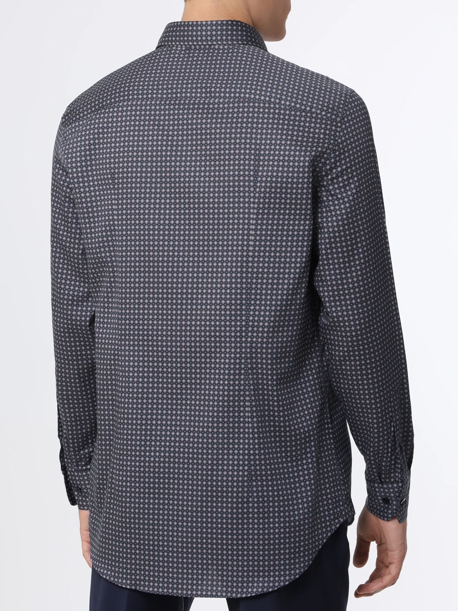 Рубашка Slim Fit хлопковая ETRO U1K526/5754/200 Ромб, Фиолетовый, Принт  Фото 3