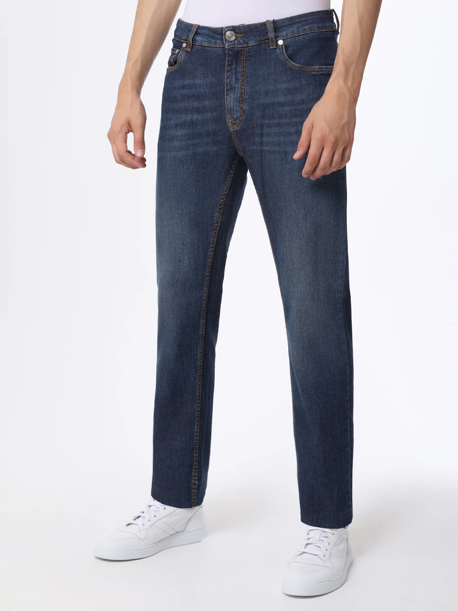 Джинсы Slim Fit хлопковые ETRO 1W508/9646/200 Деним  Фото 4