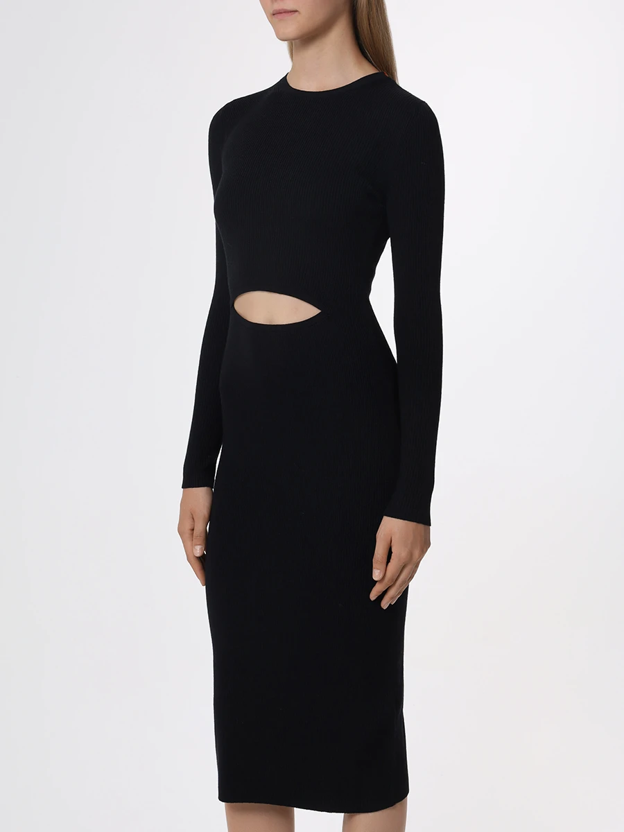 Платье из шерсти и вискозы DIESEL A111760BMAI9XX, размер 42, цвет черный - фото 4
