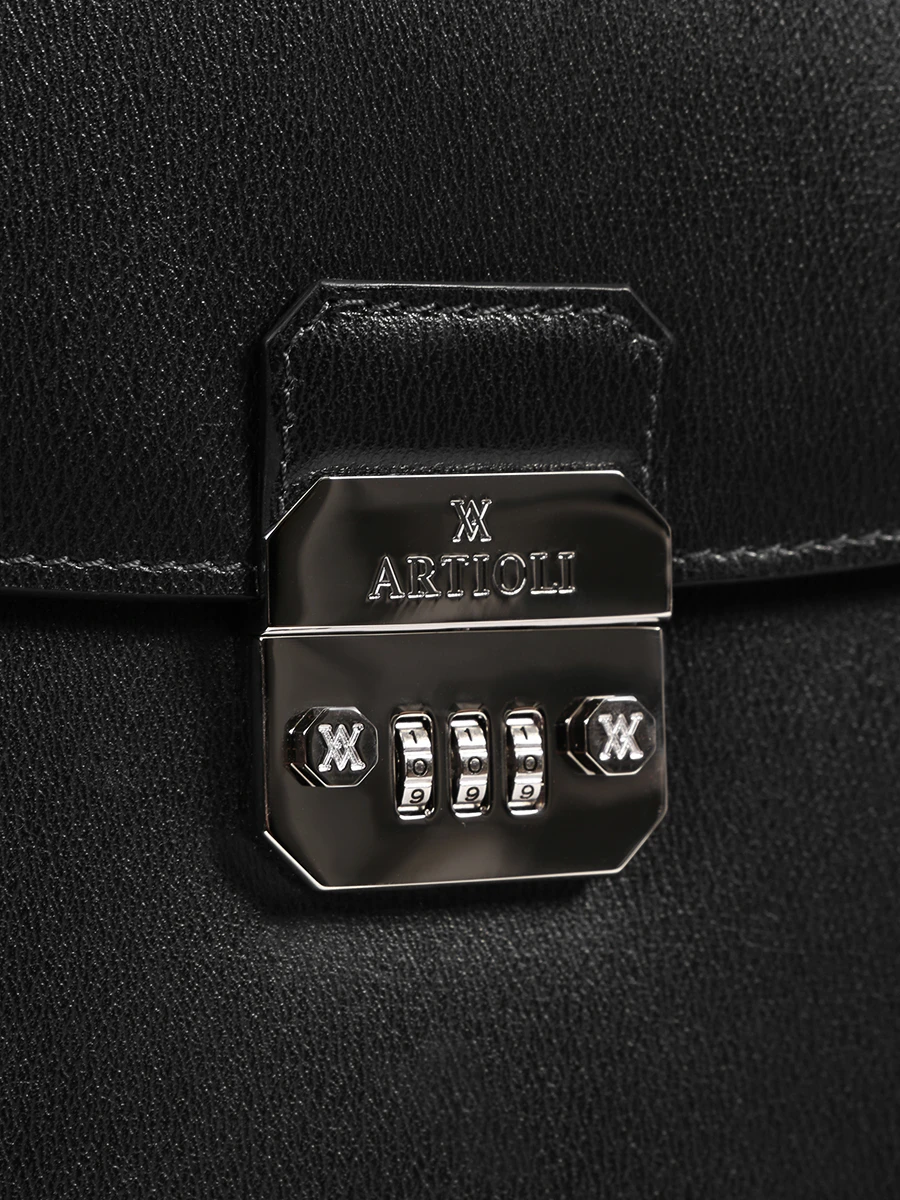 Портфель кожаный ARTIOLI MERCURIO RIBDES, размер Один размер, цвет черный - фото 5