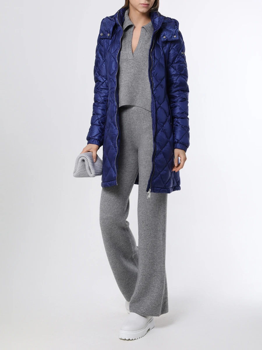 Пальто стеганое пуховое ADD 8AW339 3700 Синий  Фото 2