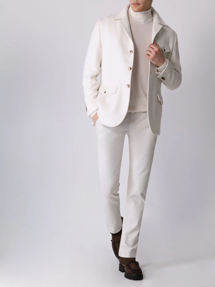 Полупальто шерстяное STILE LATINO GUTRIPOLI CDM220506 N05 Белый  Фото 2