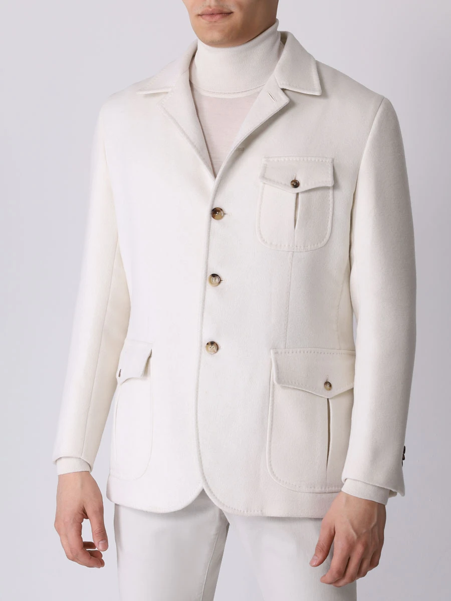 Полупальто шерстяное STILE LATINO GUTRIPOLI CDM220506 N05 Белый  Фото 4