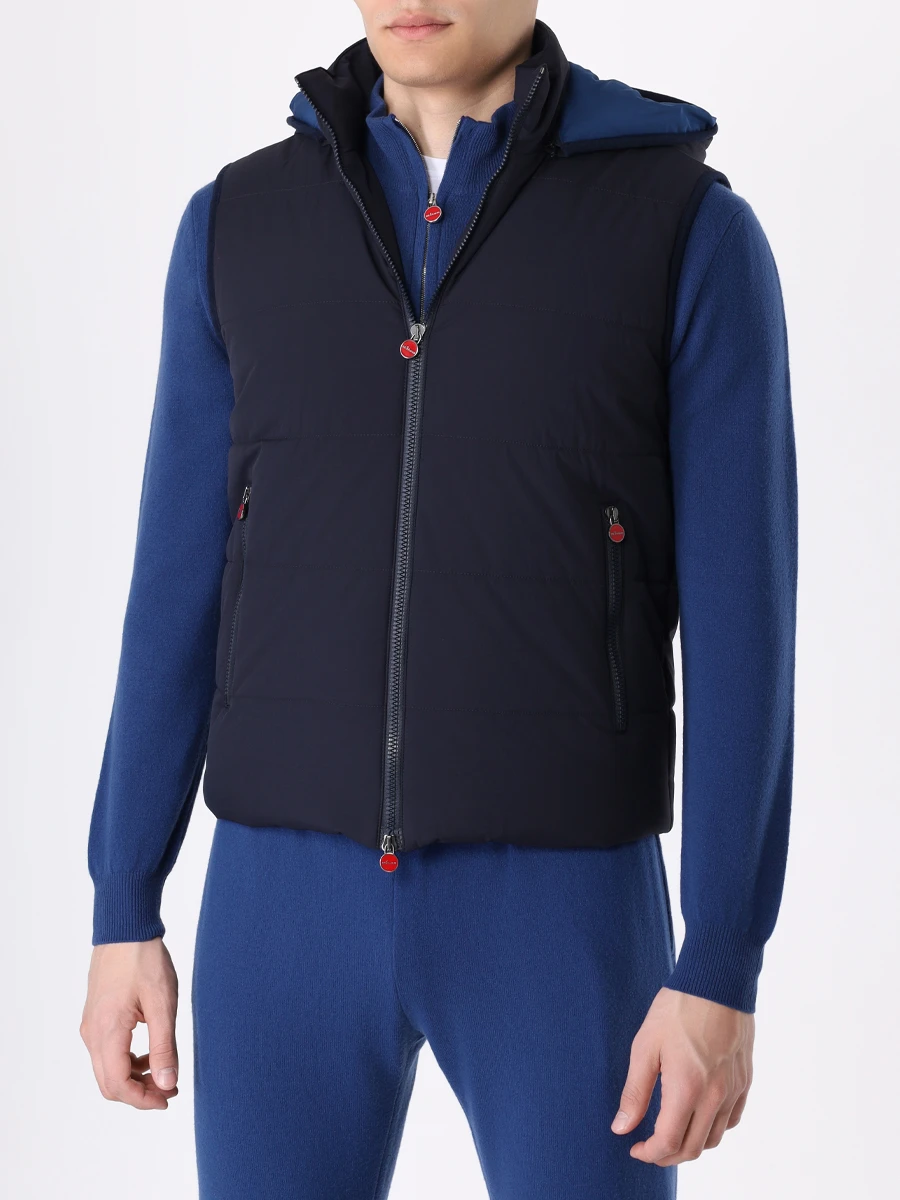 Жилет стеганый KITON UW1585 YC401002 Синий  Фото 4