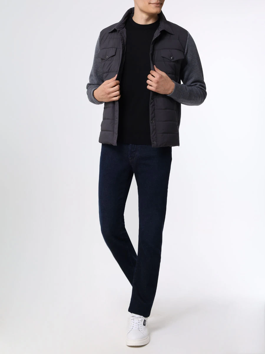 

Куртка комбинированная, Серый, 57129/69315/098 Темно-