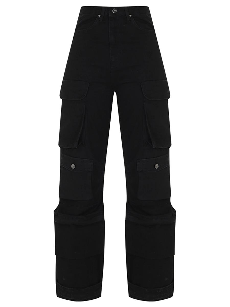 Джинсы-карго хлопковые ALINE AL111101, размер 42, цвет черный