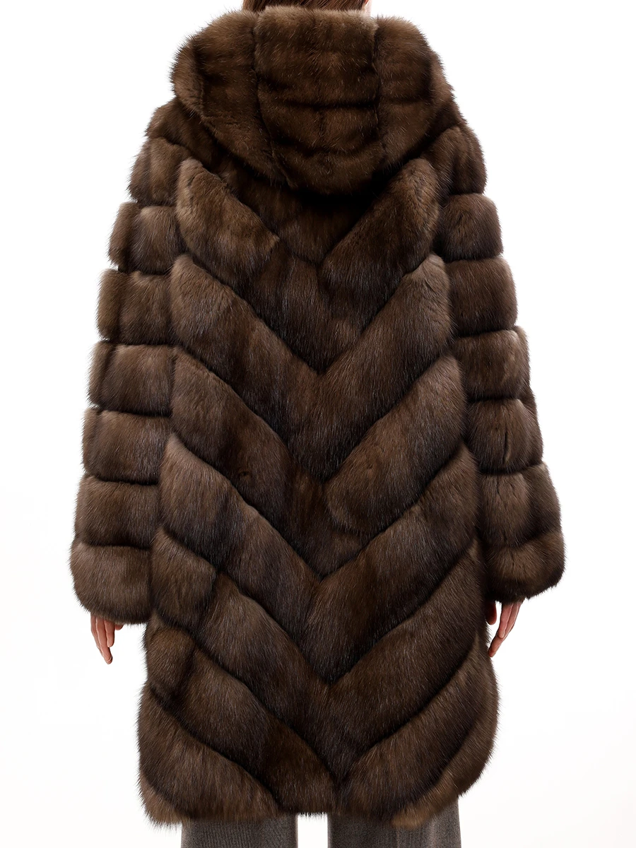 Шуба соболиная RINDI MOD.R23/066 Лет. мышь Коричневый  Фото 3