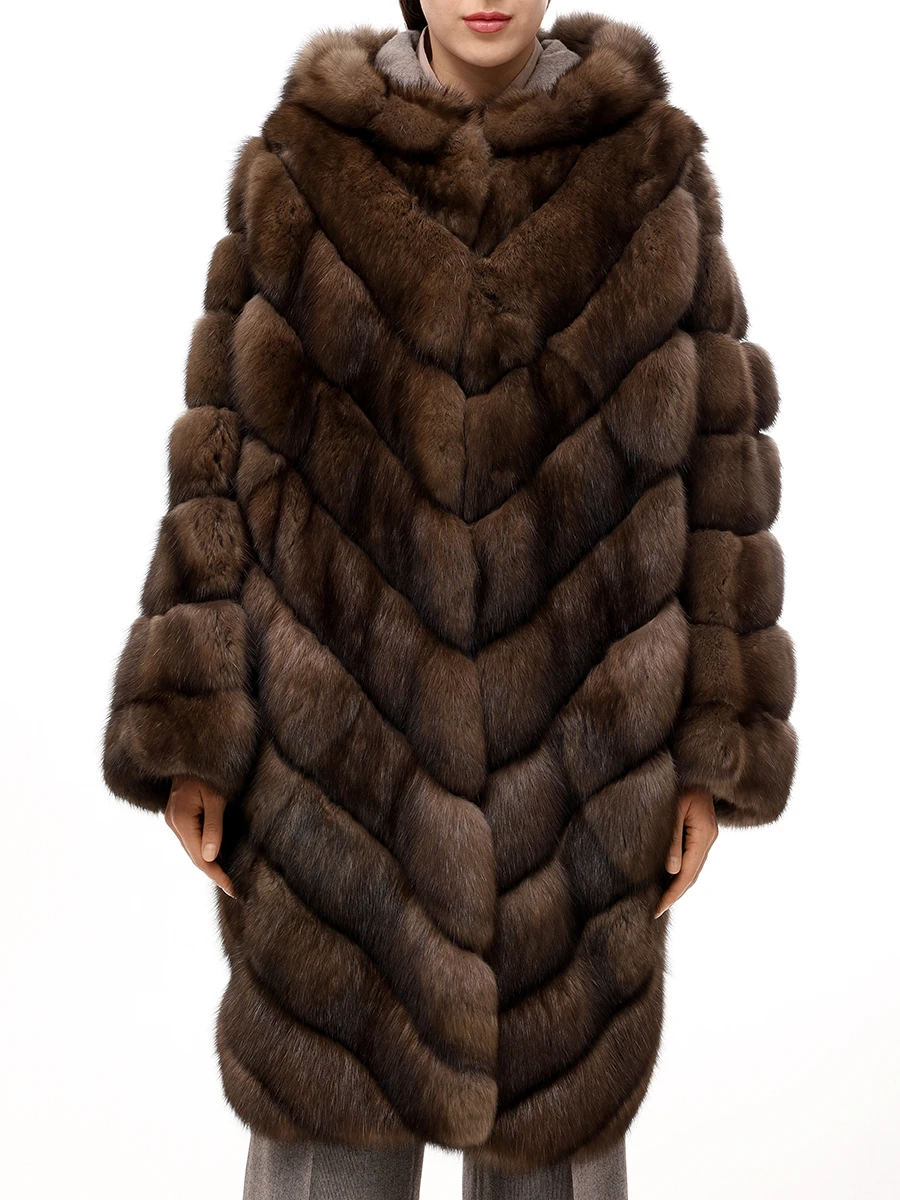 Шуба соболиная RINDI MOD.R23/066 Лет. мышь Коричневый  Фото 4