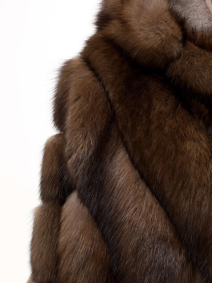 Шуба соболиная RINDI MOD.R23/066 Лет. мышь Коричневый  Фото 6