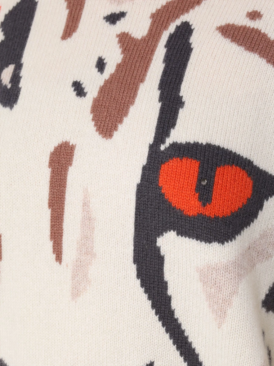 

Свитер кашемировый, Анималистичный принт, 34W-11-1074