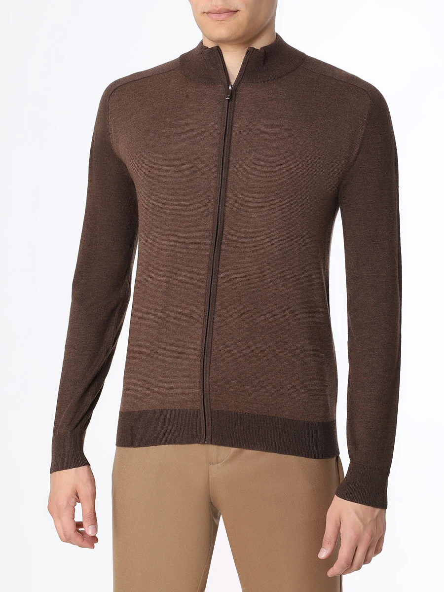 Кардиган из тенселя и шерсти CUDGI CFK 24-41 Коричневый  Фото 4