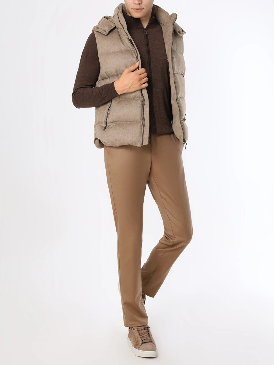 Кардиган из тенселя и шерсти CUDGI CFK 24-41 Коричневый  Фото 2