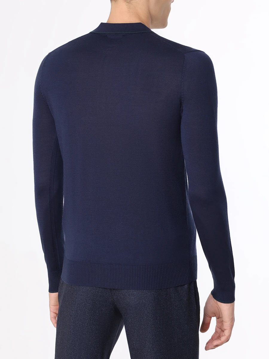 Поло из тенселя и шерсти CUDGI CFK 24-60 Синий  Фото 3