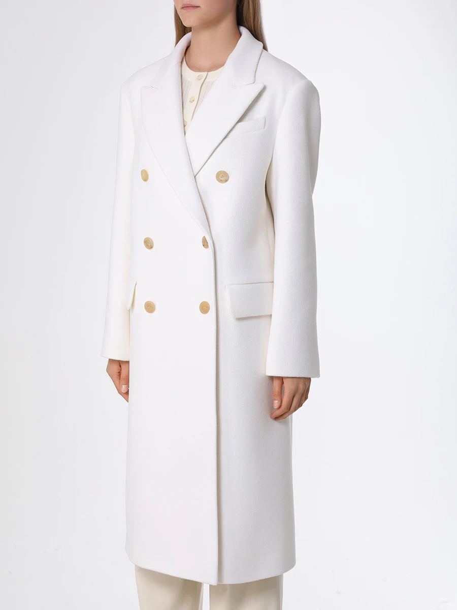 Пальто шерстяное SASHAVERSE CT010/9499/0152/W24 Белый  Фото 4