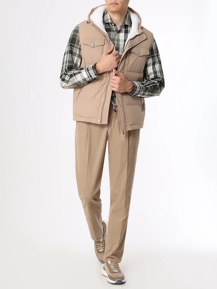 Брюки Leisure Fit вельветовые BRUNELLO CUCINELLI M279DE1740 C6294 Бежевый  Фото 2