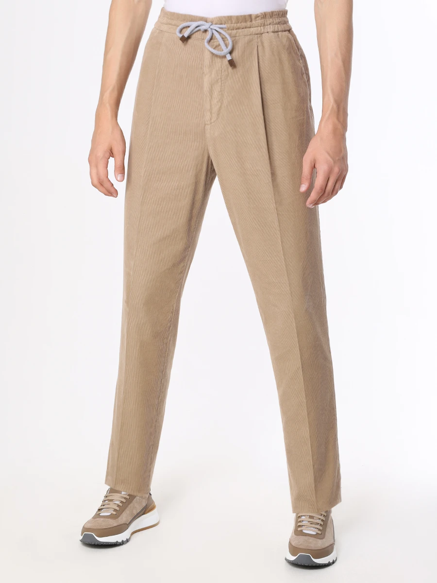 Брюки Leisure Fit вельветовые BRUNELLO CUCINELLI M279DE1740 C6294 Бежевый  Фото 4