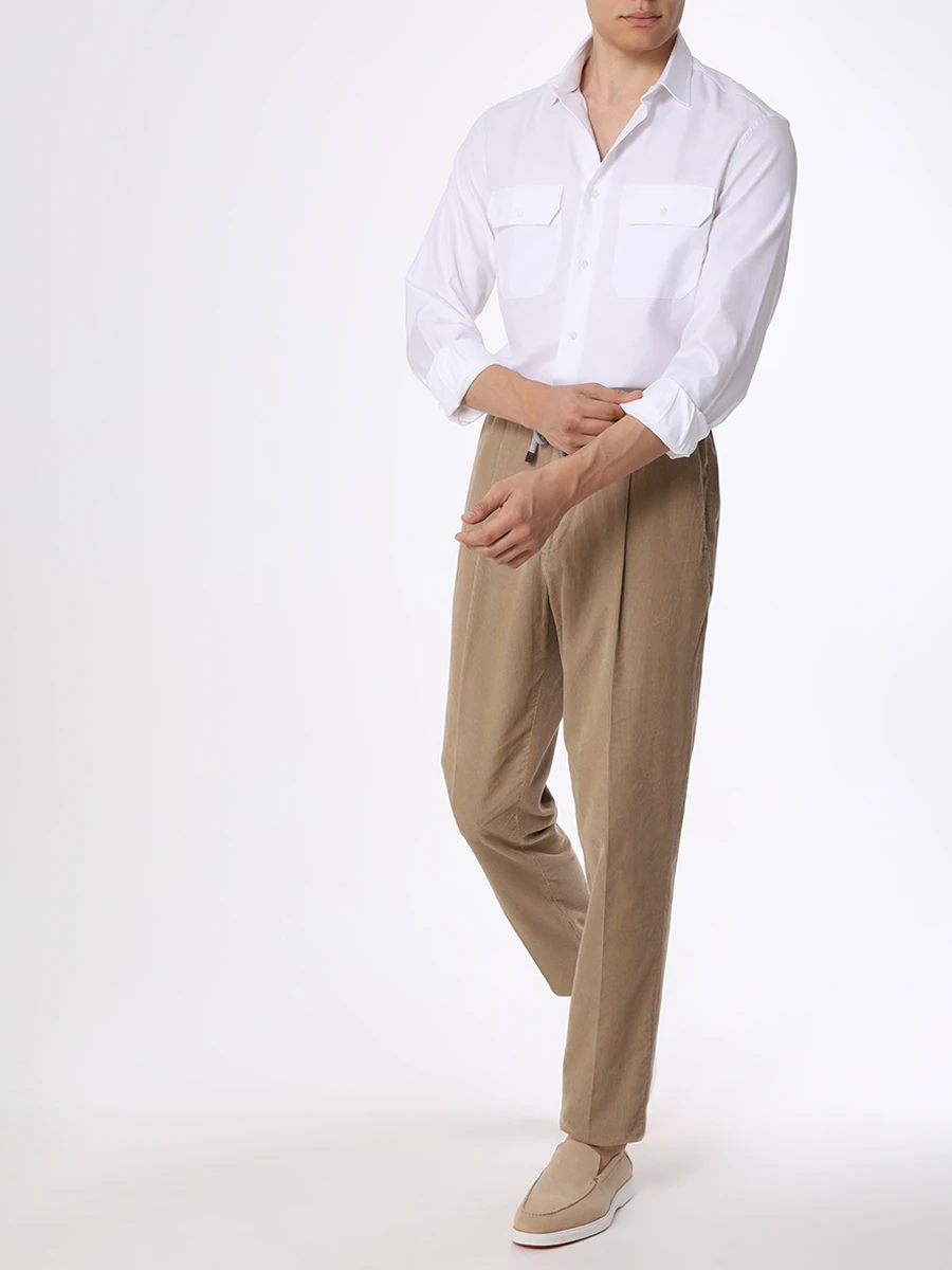 Рубашка Easy Fit хлопковая BRUNELLO CUCINELLI MW6040626 C001 Белый  Фото 2