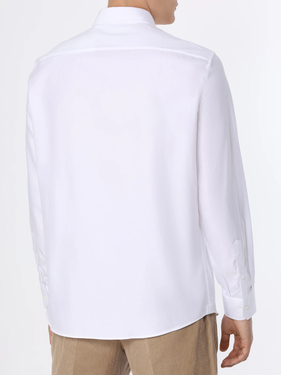 Рубашка Easy Fit хлопковая BRUNELLO CUCINELLI MW6040626 C001, размер 50, цвет белый - фото 3