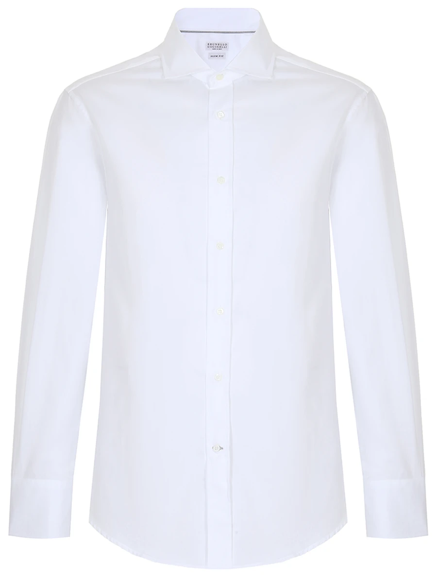Рубашка Slim Fit хлопковая BRUNELLO CUCINELLI M0UC41718 C159, размер 50, цвет белый - фото 1