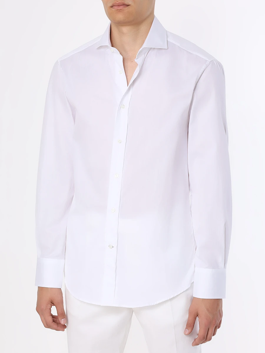 Рубашка Slim Fit хлопковая BRUNELLO CUCINELLI M0UC41718 C159, размер 50, цвет белый - фото 4