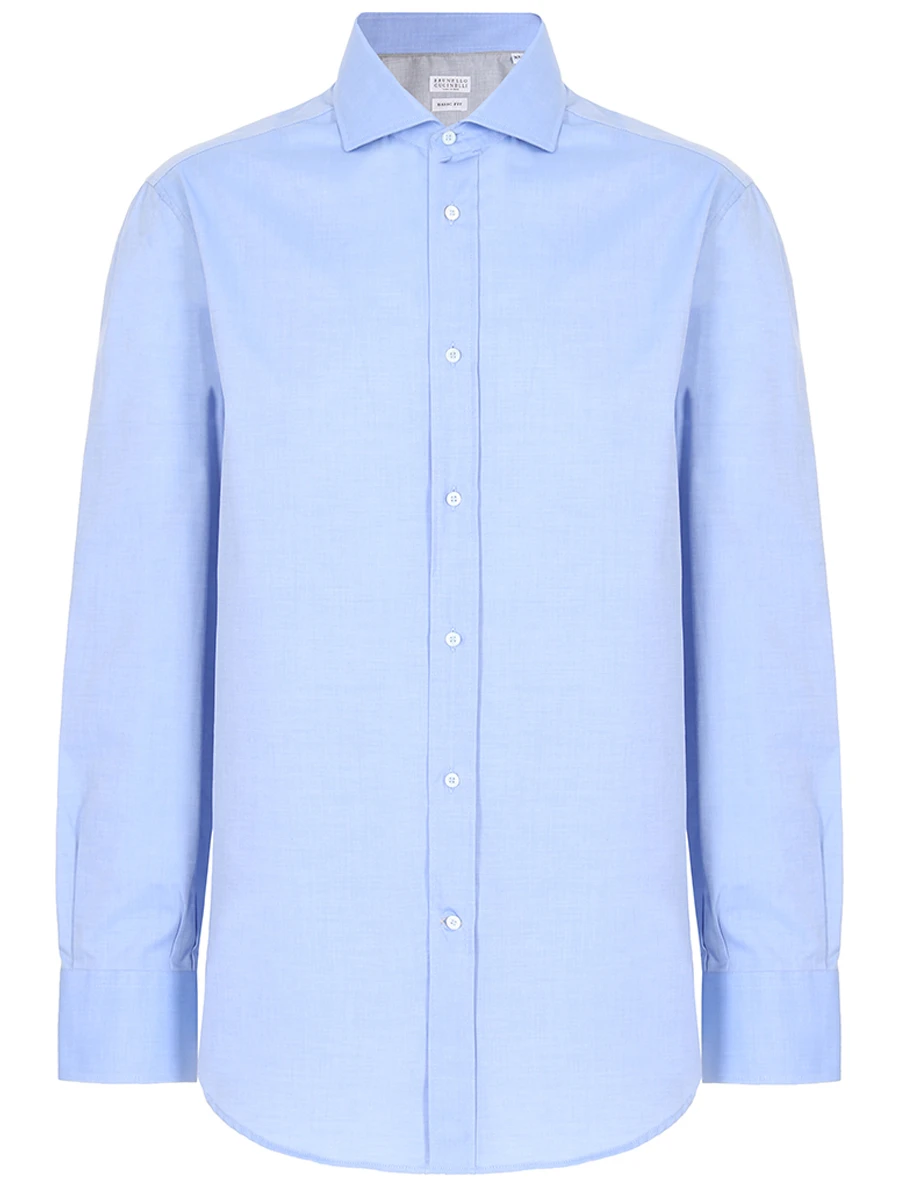 Рубашка Basic Fit хлопковая BRUNELLO CUCINELLI M0UC40028 C038, размер 56, цвет голубой - фото 1