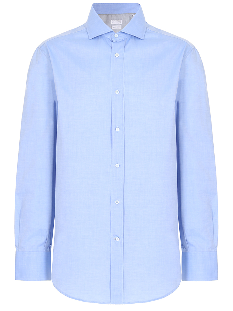 Рубашка Basic Fit хлопковая BRUNELLO CUCINELLI M0UC40028 C038, размер 56, цвет голубой - фото 2