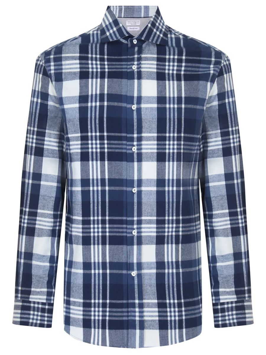 Рубашка Easy Fit хлопковая BRUNELLO CUCINELLI MY6150627 C180, размер 54, цвет синий - фото 1