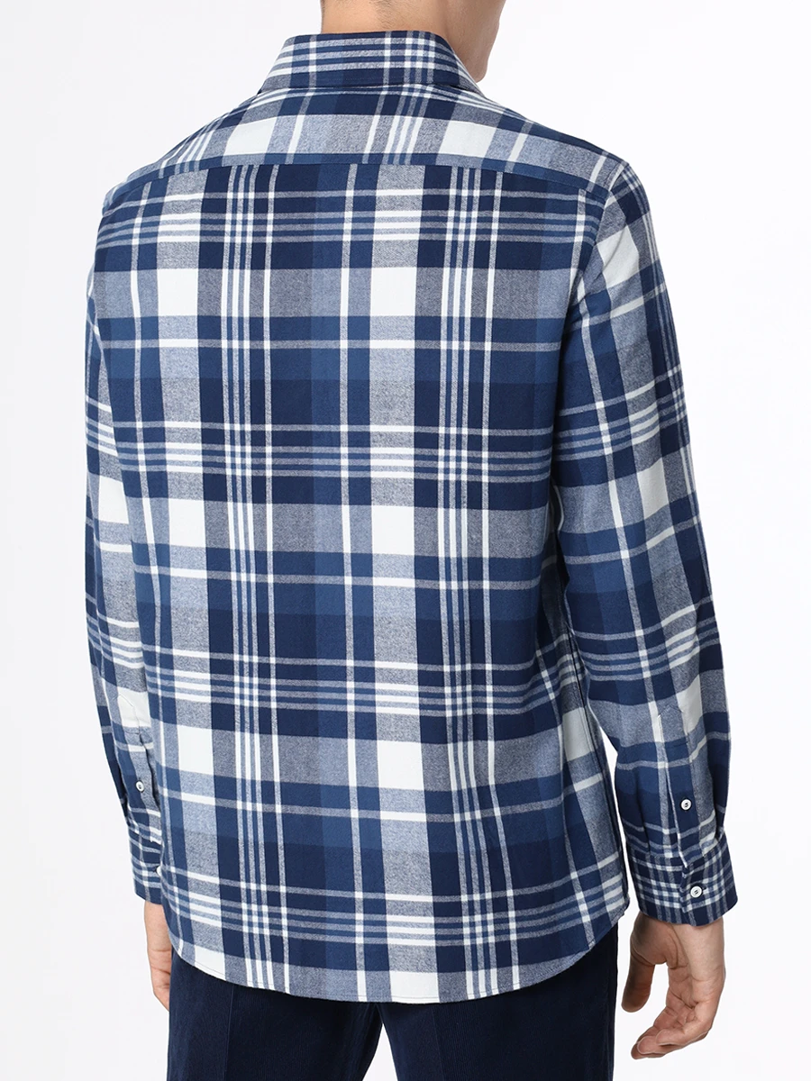Рубашка Easy Fit хлопковая BRUNELLO CUCINELLI MY6150627 C180, размер 54, цвет синий - фото 3