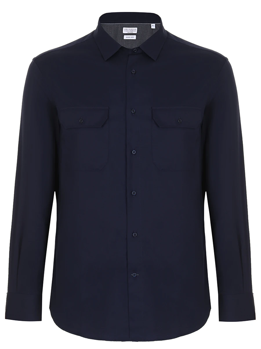 Рубашка Easy Fit хлопковая BRUNELLO CUCINELLI MW6040626 C063 Темно-, размер 54, цвет синий - фото 1